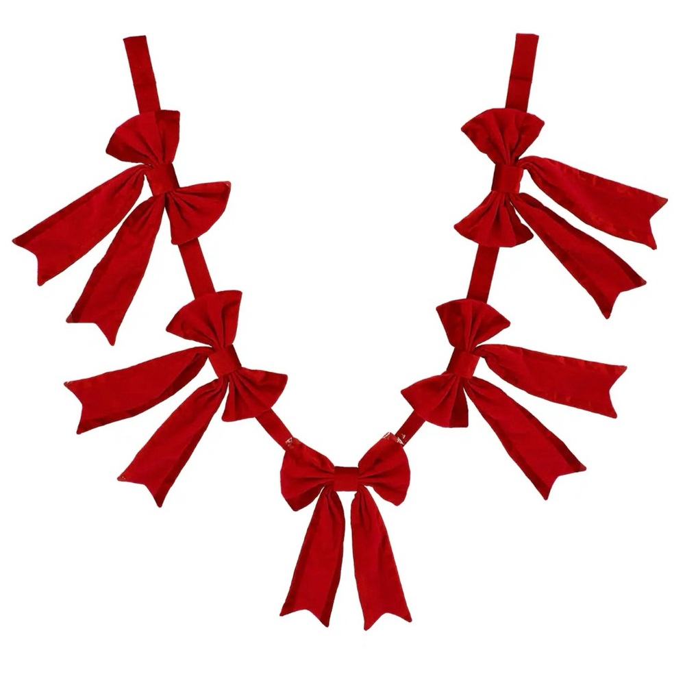 6 Ft Red Big Bow Garland, Ashland Viral TikTok RED BOW GARLAND New Christmas